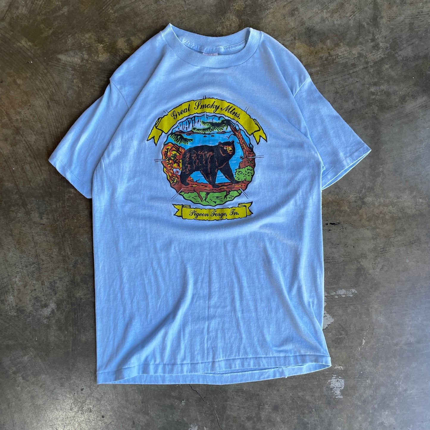 Blue Great Smokey Mtns Bear Tee