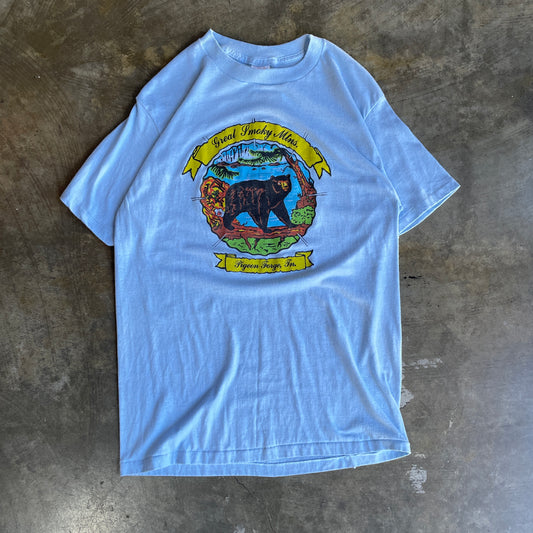 Blue Great Smokey Mtns Bear Tee