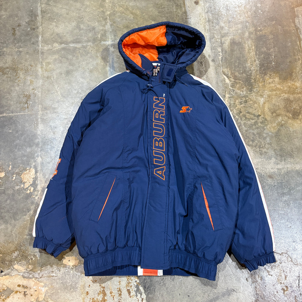 Auburn Starter Zipper Tab Logo Puffer Jacket