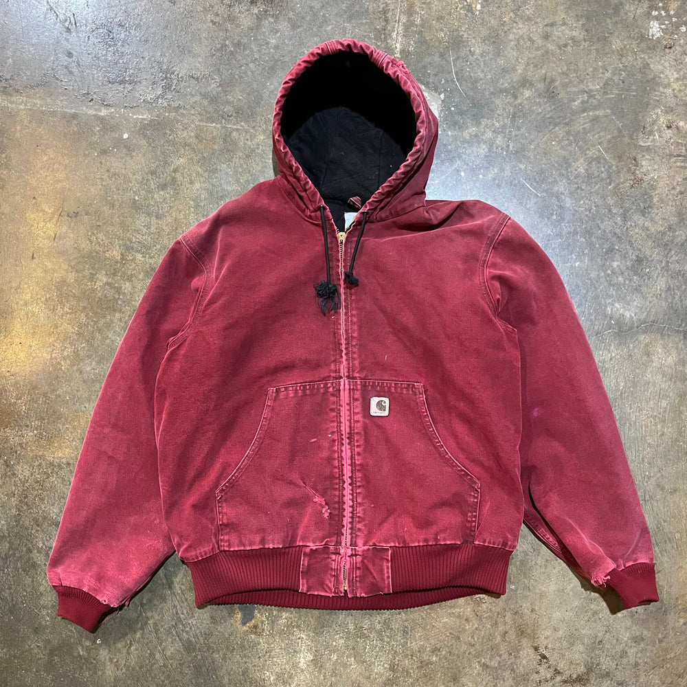 Overdyed Red Carhartt Hooded Jacket