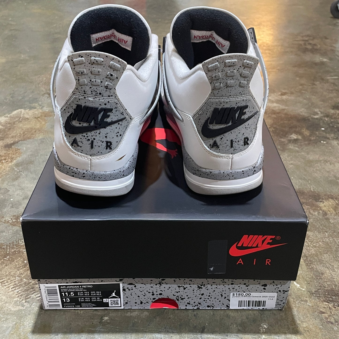 Jordan 4 White Cement 2025 Used