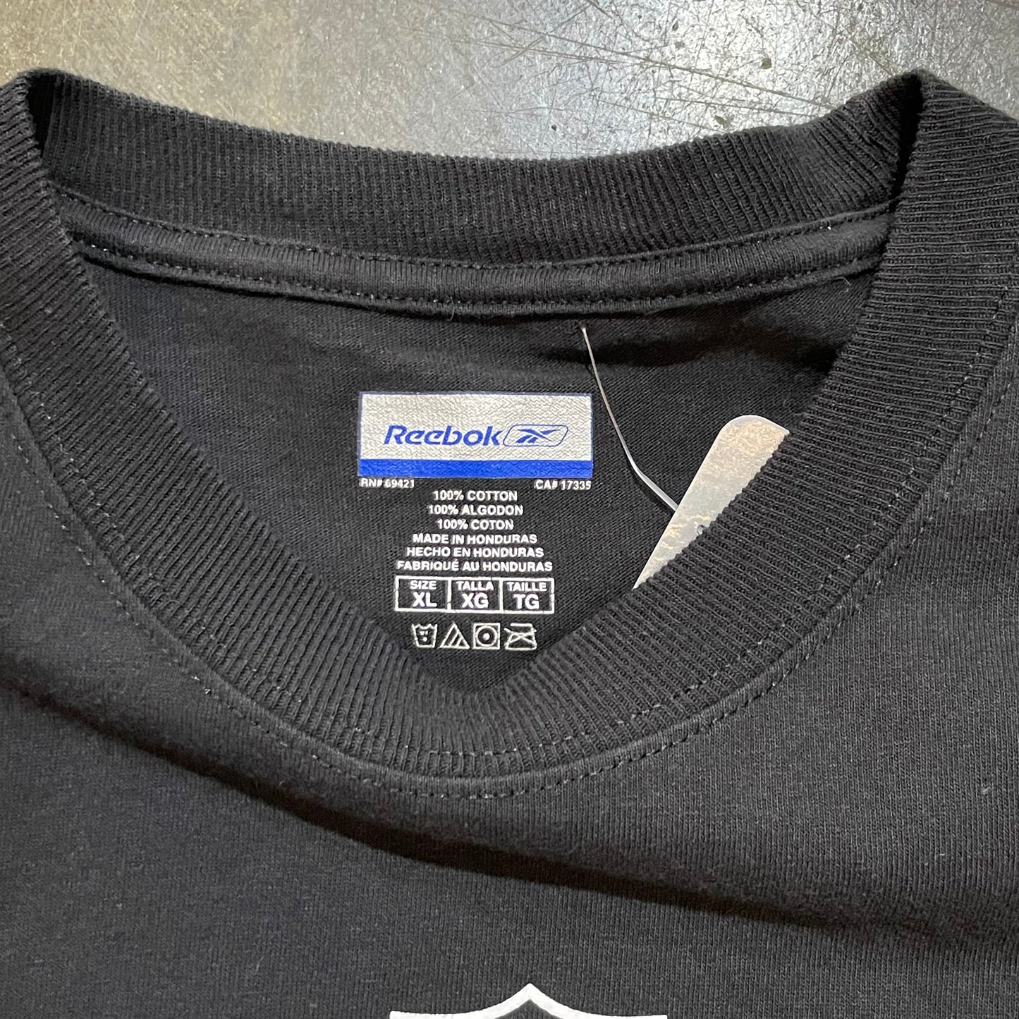 Black Reebok Raiders Football Tee