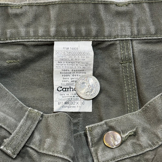 Heavy Olive Green Carhartt Carpenter Shorts4