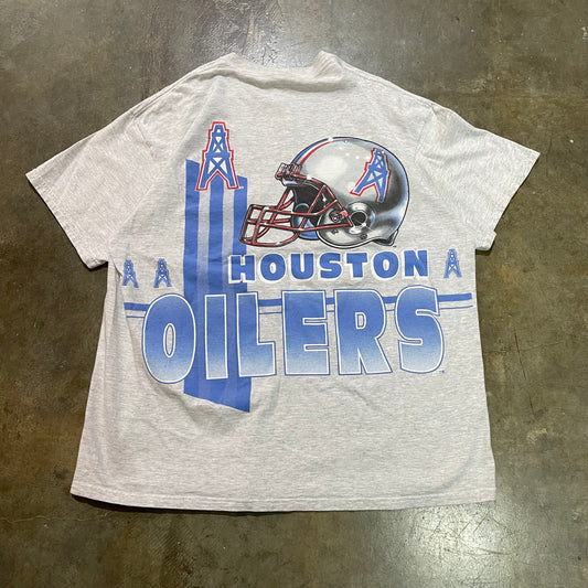 Grey Houston Oilers Big Graphic Salem Tee