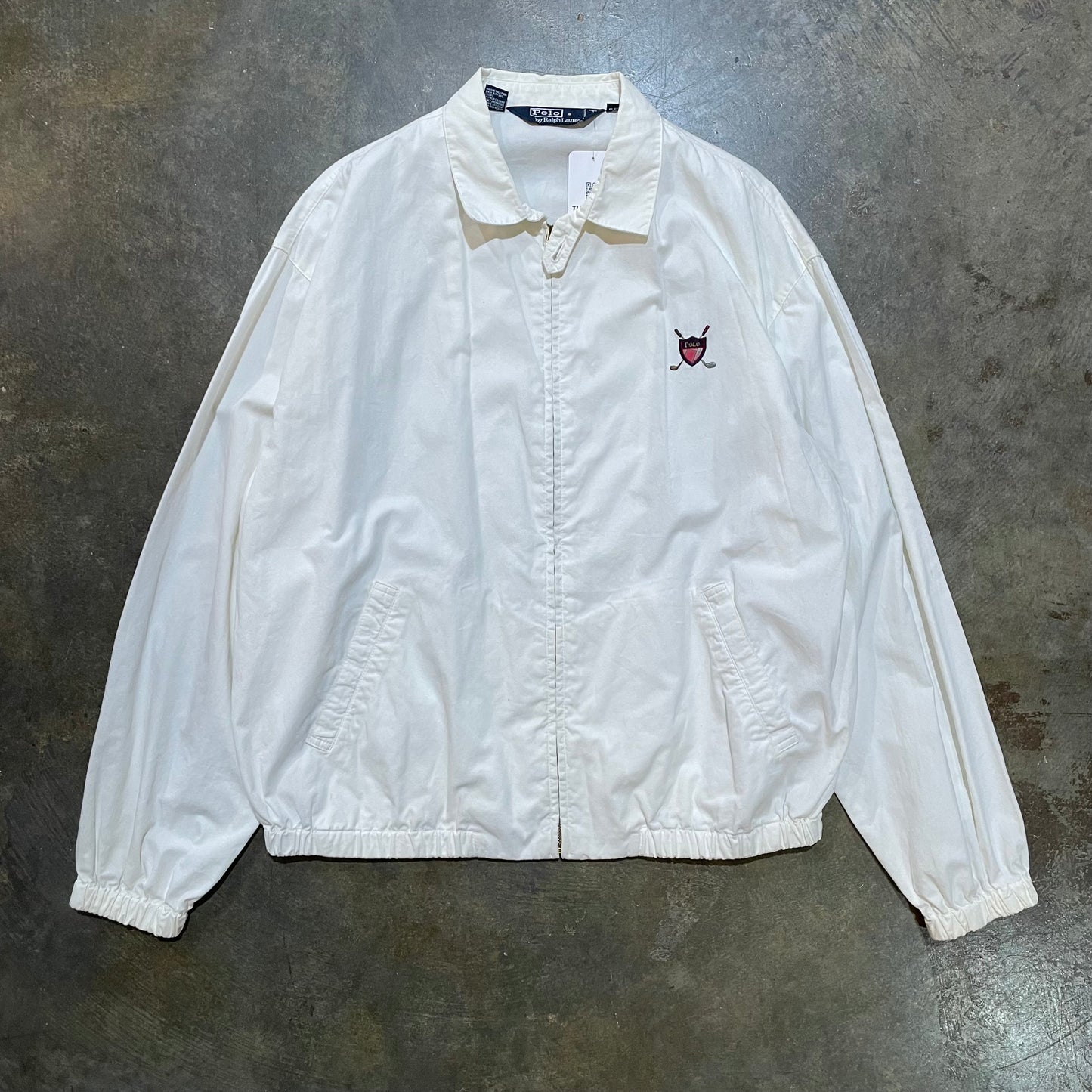 White Polo Zip-Up LS Shirt