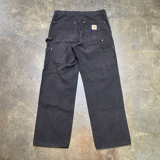 Carhartt Made in USA Black Double Knee Work Pants (32x30)