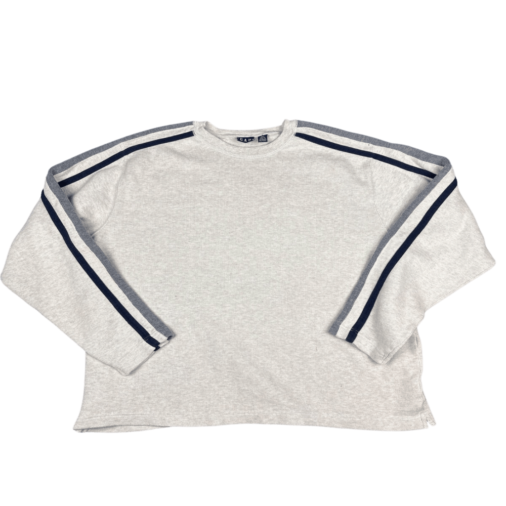 GAP Crewneck Sweatshirt - Heather Gray/Navy (L)