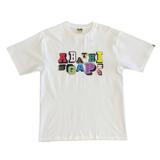 Bape Varsity Font Tee White