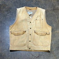Tan Canvas Sherpa Lined LL Bean Vest