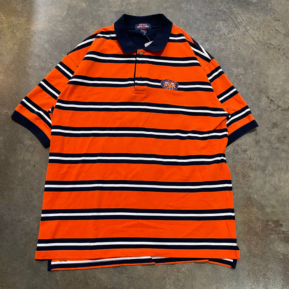 Orange Auburn Striped College Classics Polo