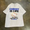 Christ is Life Everything Else is Baseball Grey Tee