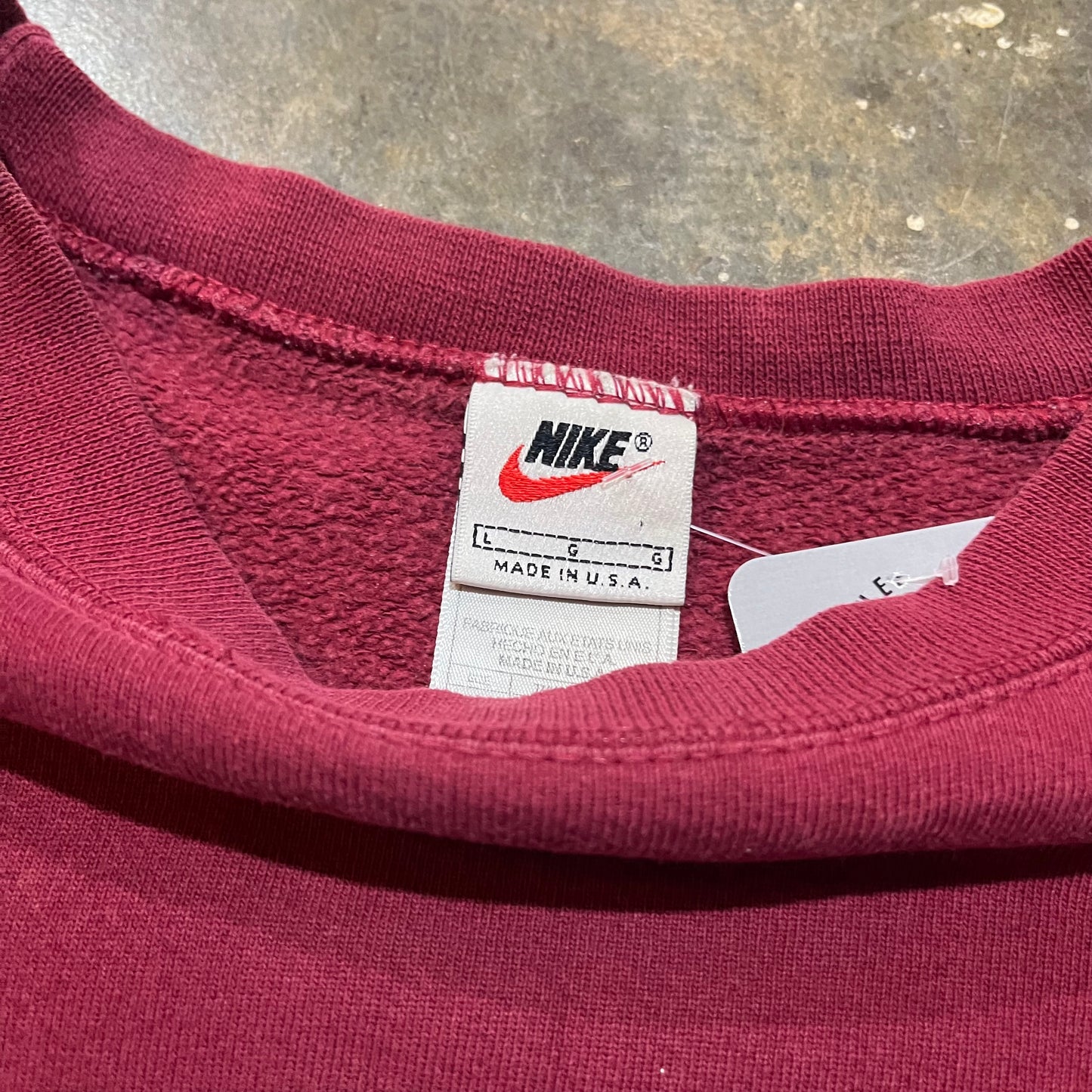 Red Tonal Nike Embroidered Crew