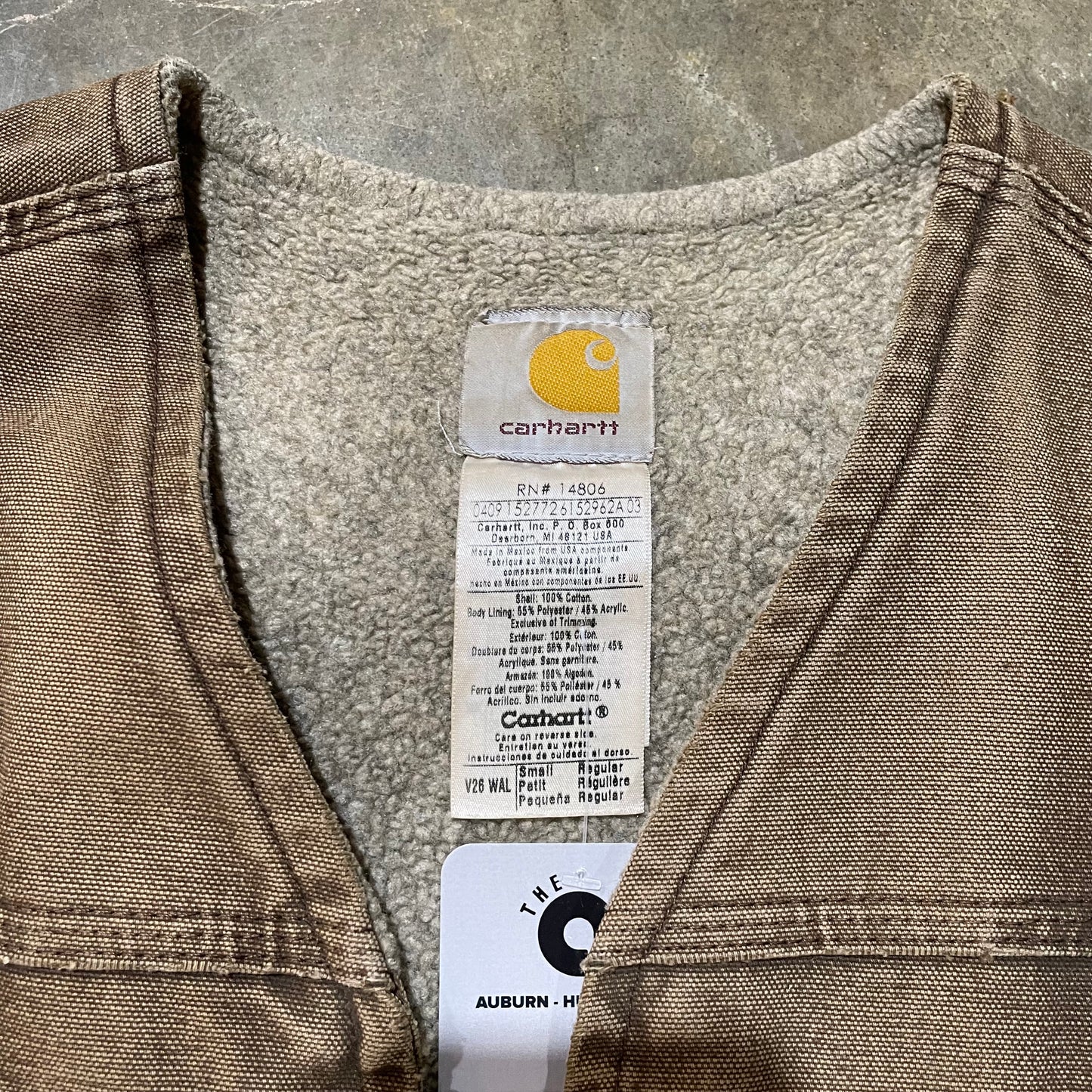 Carhartt Brown Sherpa Line Zip Up Vest