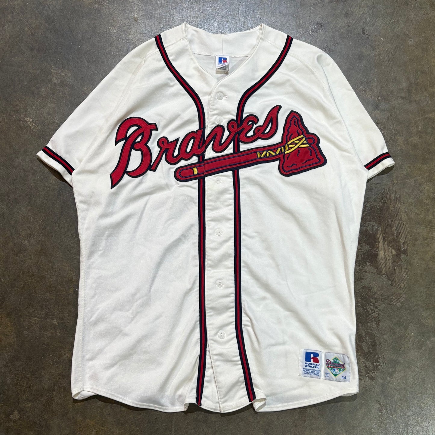 Atlanta Braves White Embroidered Baseball Jersey
