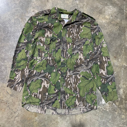 Mossy Oak Green Leaf Button Up Shirt