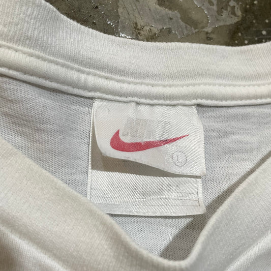 Nike White Green Center Logo Tee