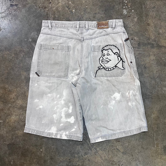 Platinum Fubu Grey Pocket Face Jorts