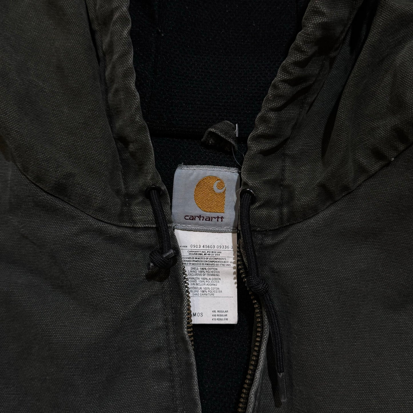 Olive Green Carhartt J25MOS Hooded Jacket