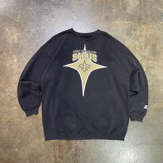 New Orleans Center Chest Logo Faded Black Crew