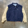 Nautica Navy Multie Material Back Zip Up Jacket