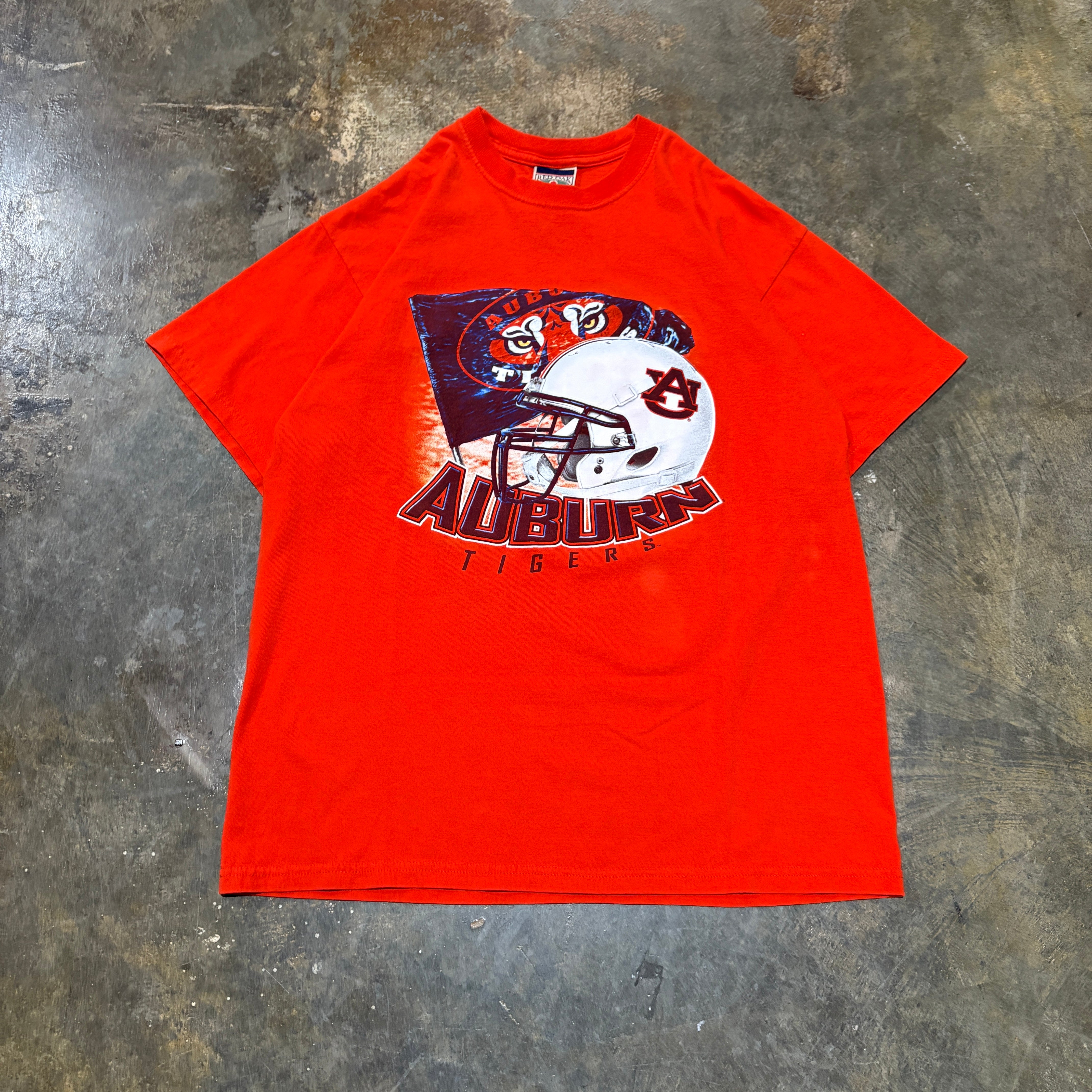 Orange Red Oak Auburn Flag Helmet Tee