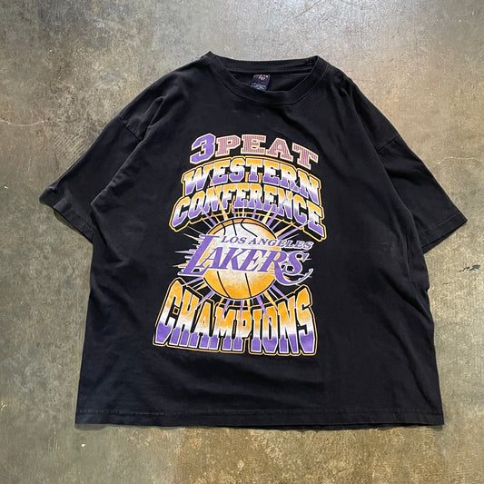Black 3 Peat Lakers Western Conference Champs Tee
