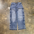 Delf Baggy Button Side Denim Baggy Jeans