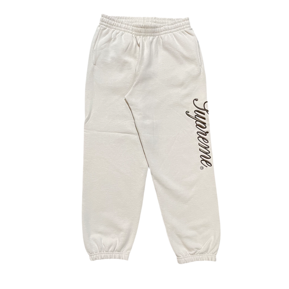 Supreme Embroidered Script Sweatpants Stone