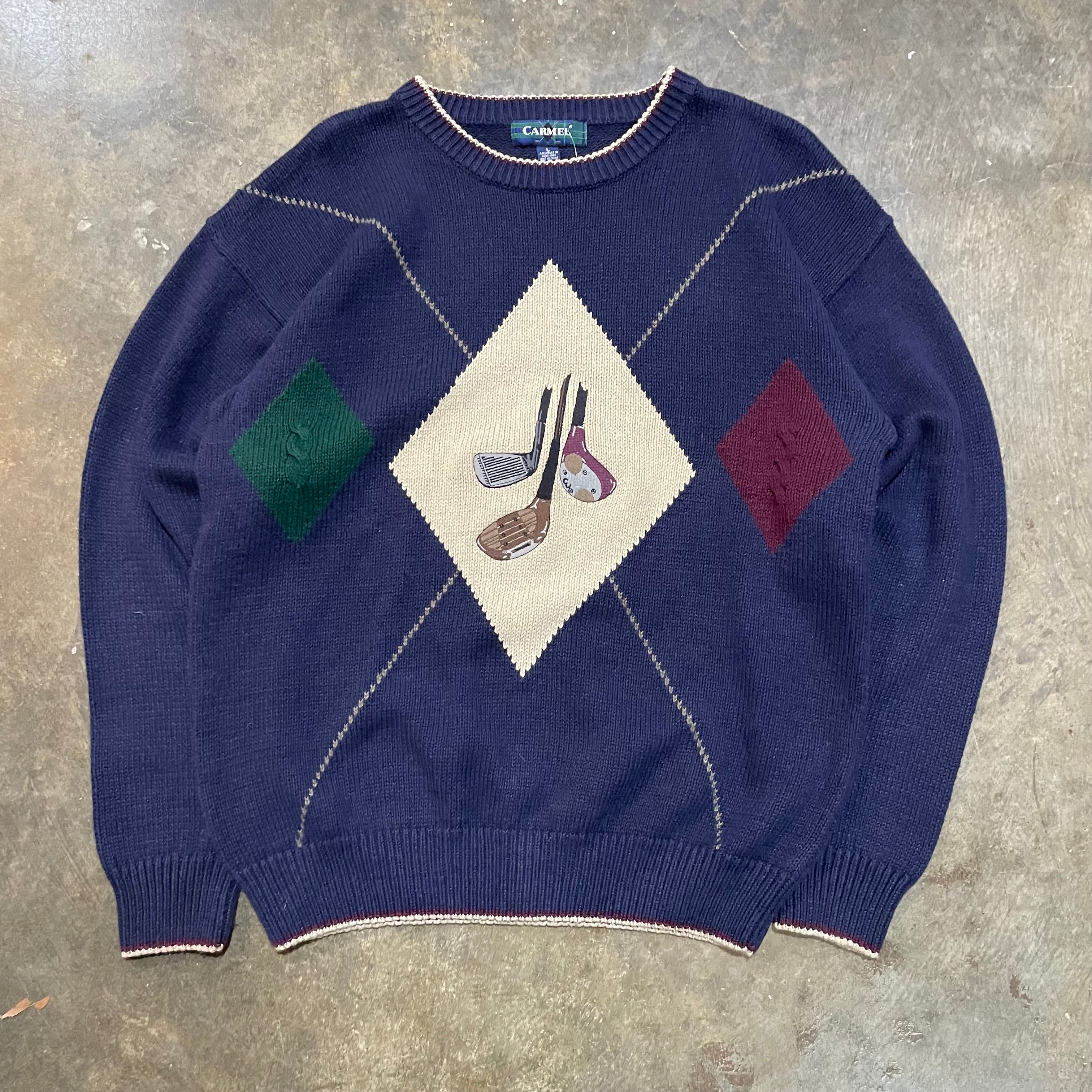 Navy Golf Carmel Sweater