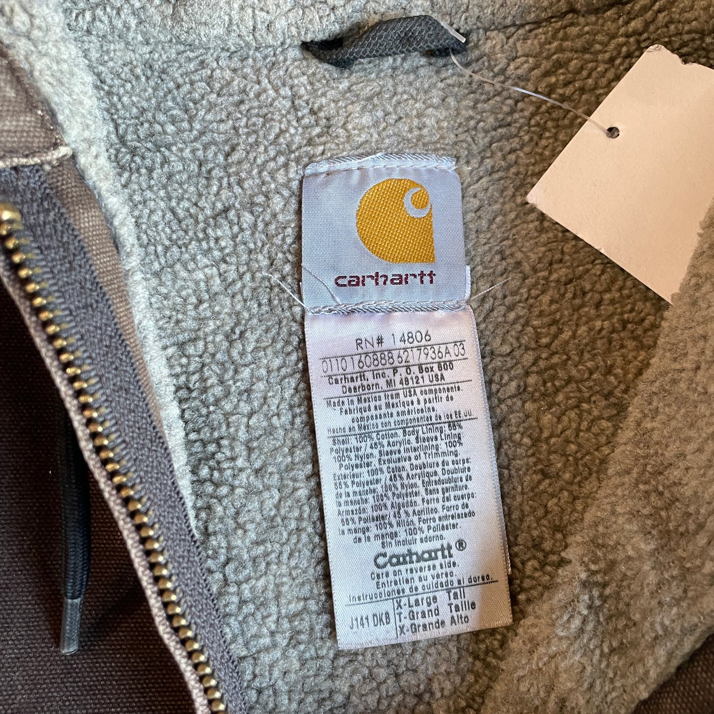 Brown Fleece Lined Hooded Carhartt Detroit Style Jacket 2