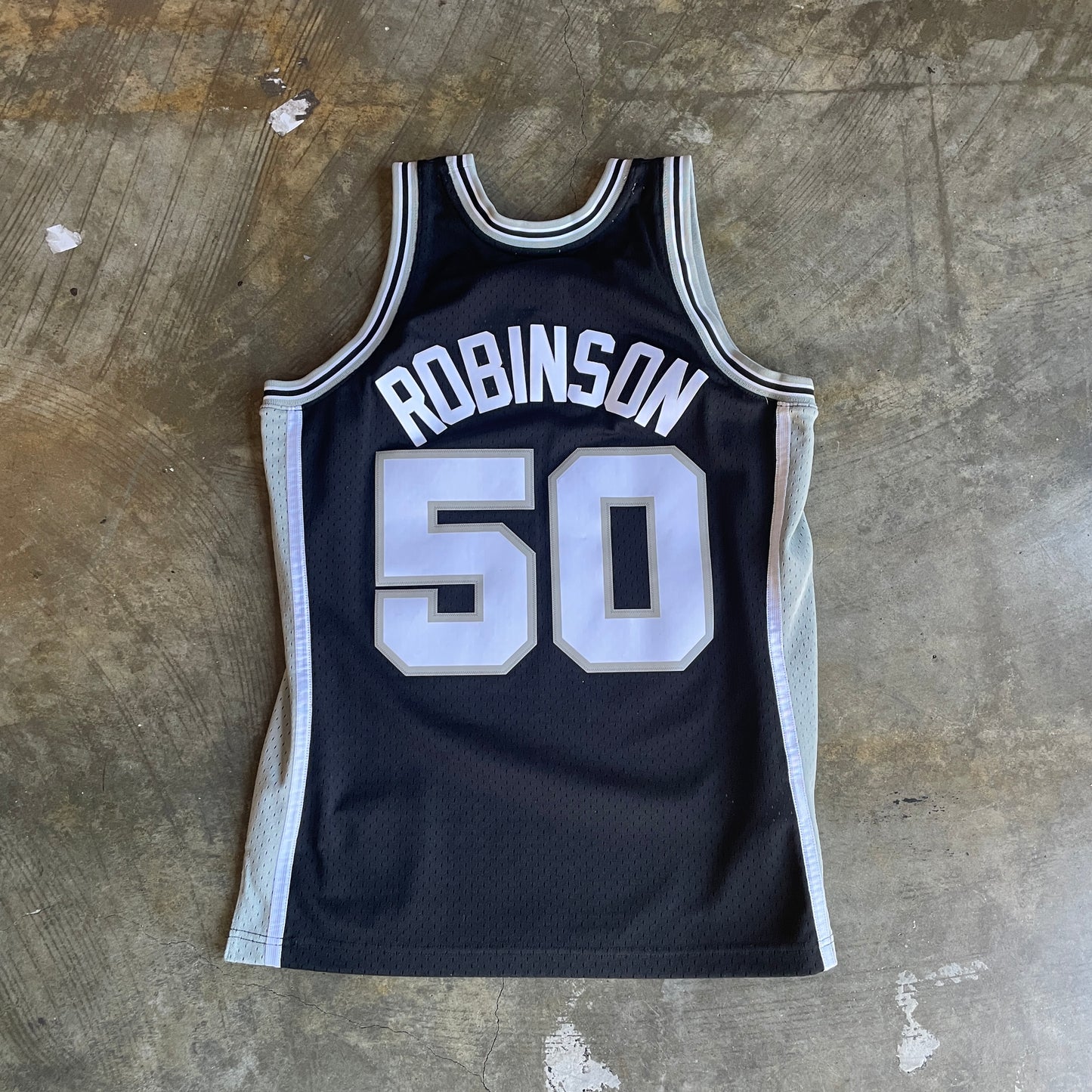 Black David Robinson Mitchell & Ness Spurs Jersey