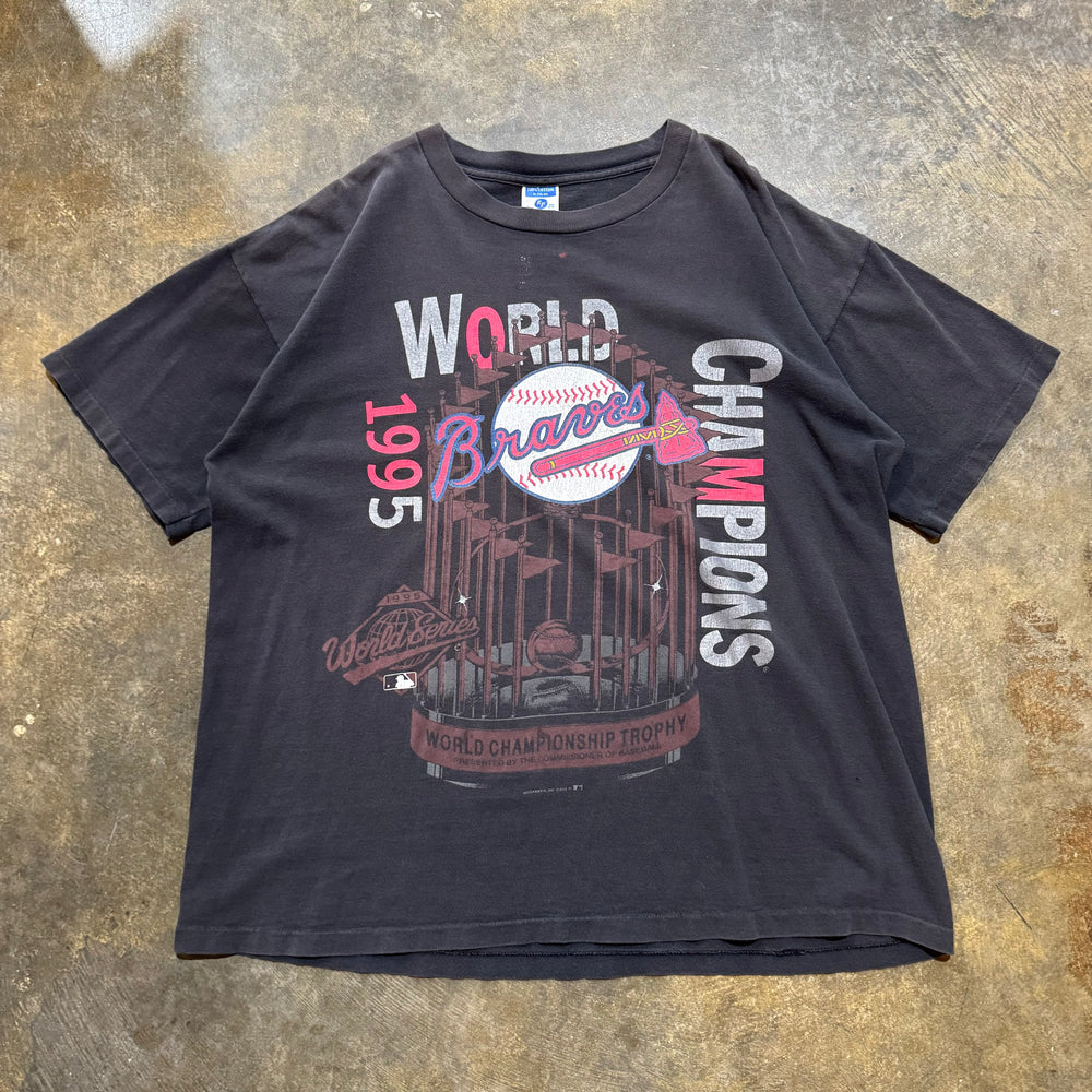 Black Atlanta Braves Flag 1995 Trophy Tee