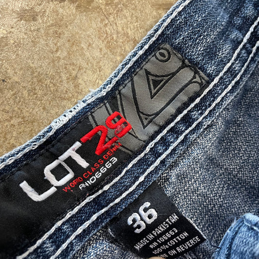 Y2K Lot 29 Dark Faded Wash Baggy Jeans