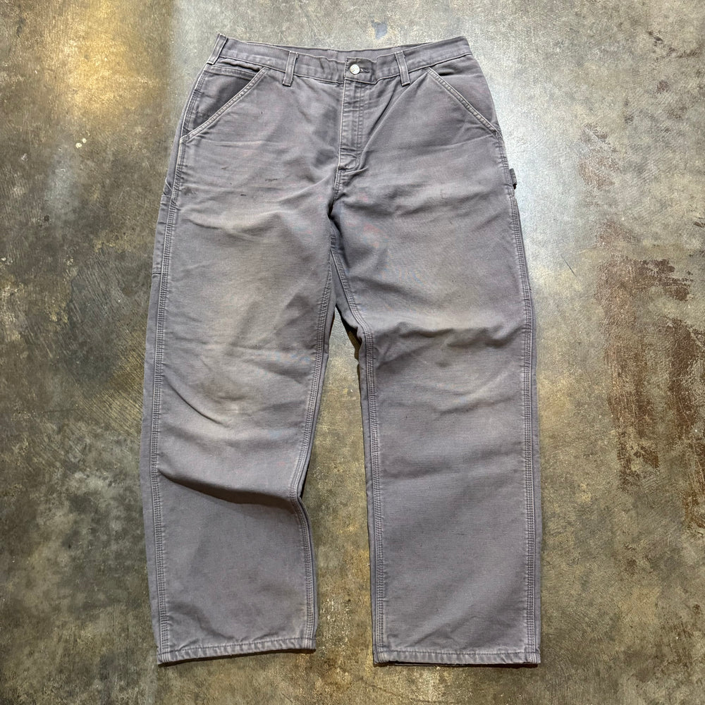 Grey Carhartt Flannel Lined Carpenter Pants