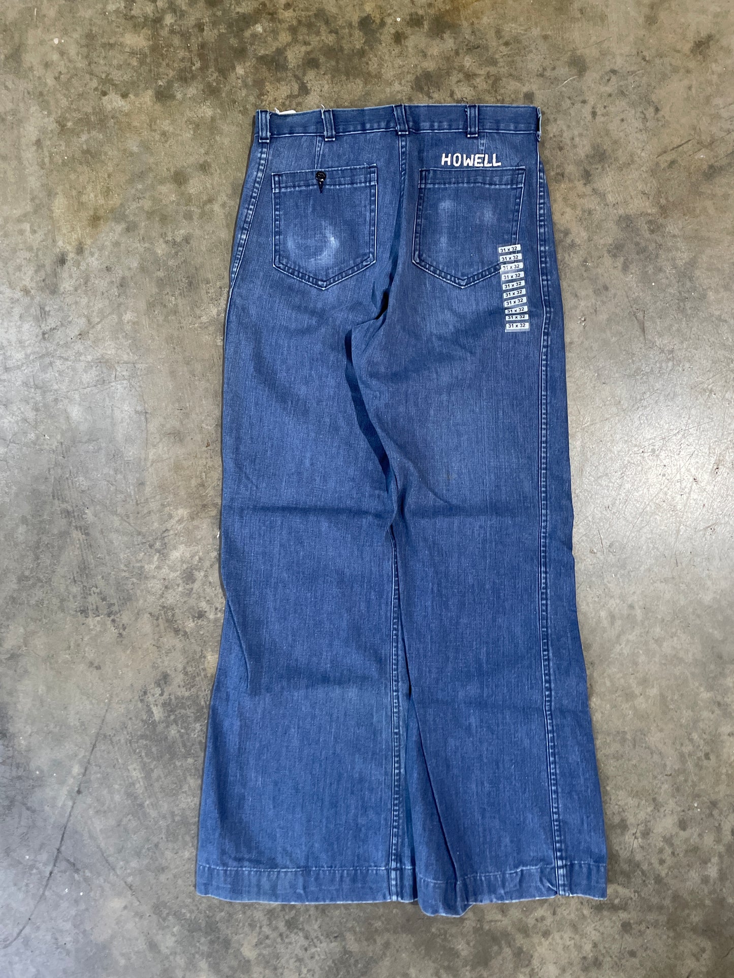 70s Navy dungaree Denim Flares