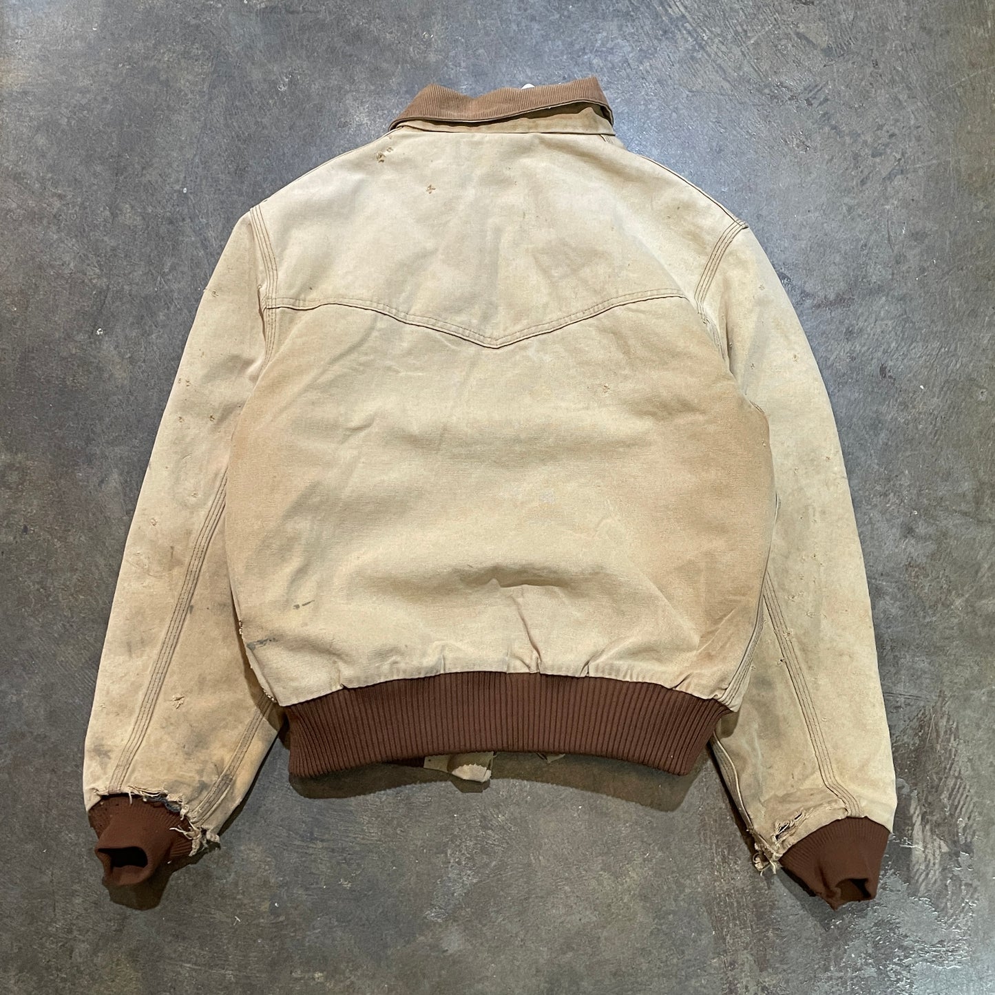 Tan Thrashed Carhartt Santa Fe Jacket Broken Zipper