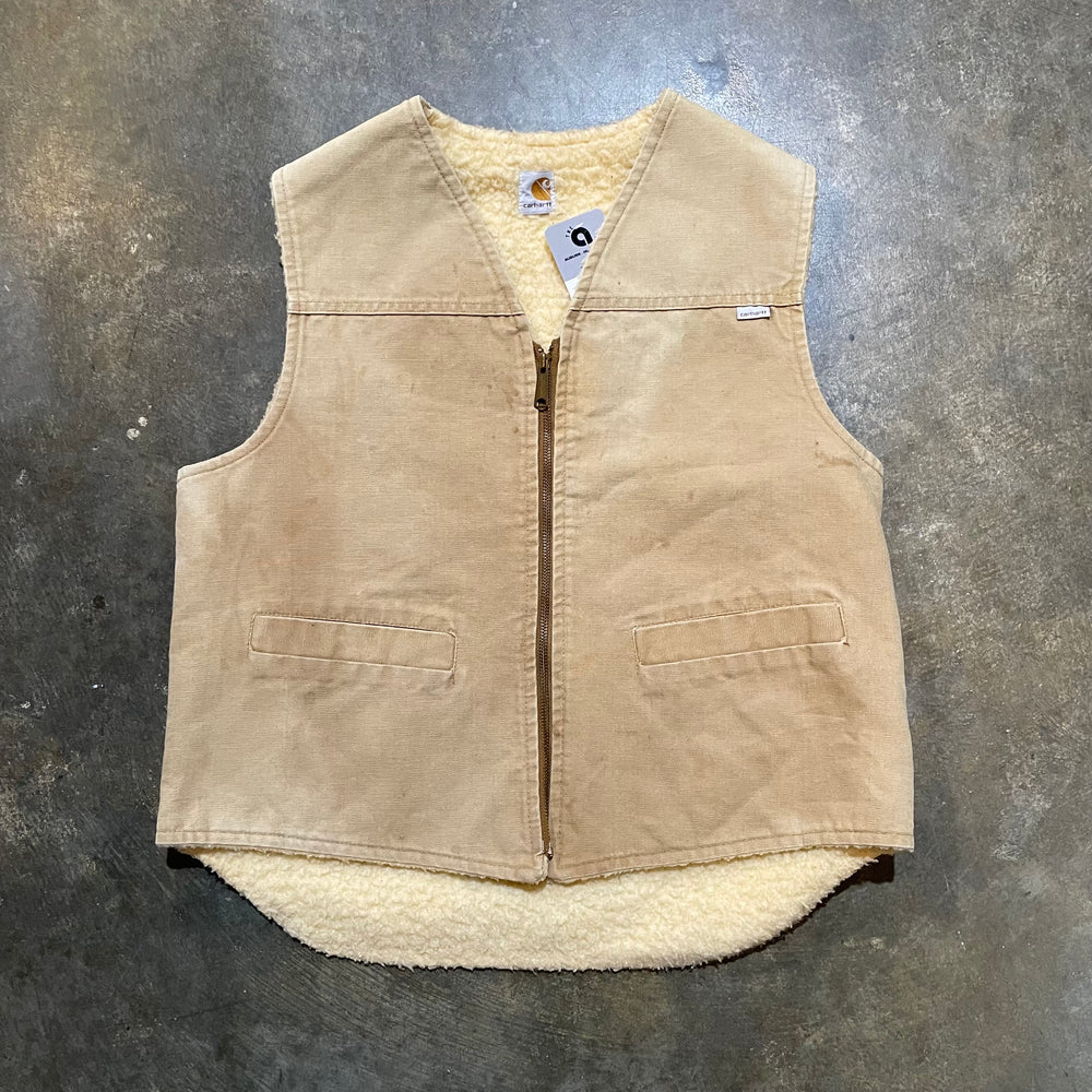 Tan Carhartt Light Sherpa Line Zip Up Vest