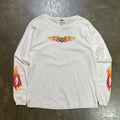 White Harley Davidson Flame Long Sleeve Tee