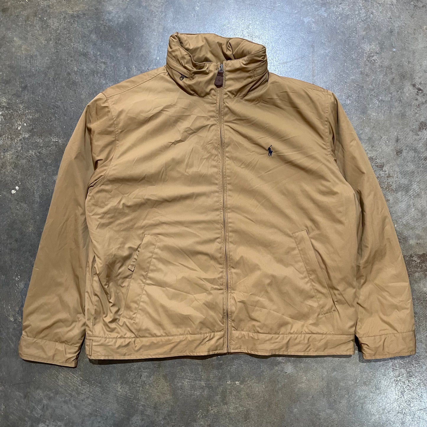 Tan Polo Fleece Lined Zip Up Jacket