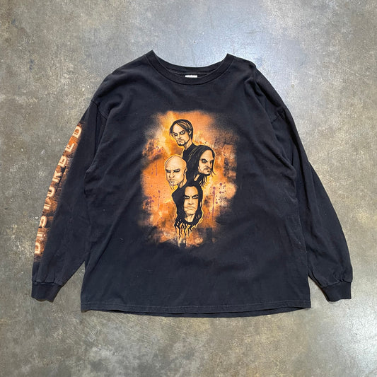 2002 Disturbed Cartoon Face LS Tee