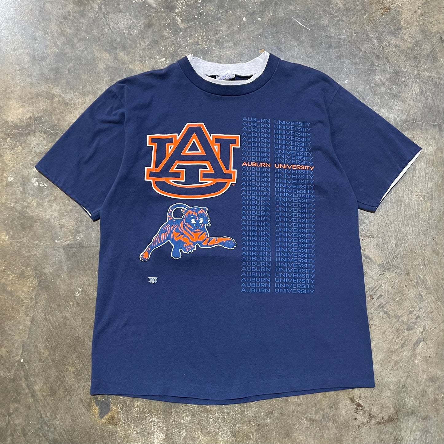 Auburn Double Collar Multi Logo Tee