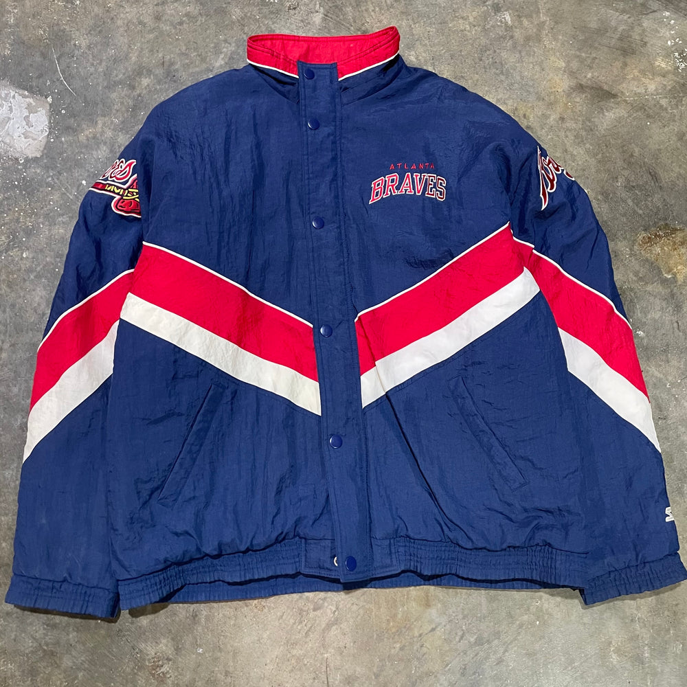 Atlanta Braves Blue Starter Puff Jacket52