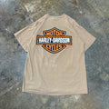 Brown Home of the Brave Harley Davidson Tee