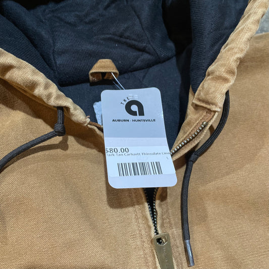 Dark Tan Carhartt Thinsulate Lined Hooded Jacket