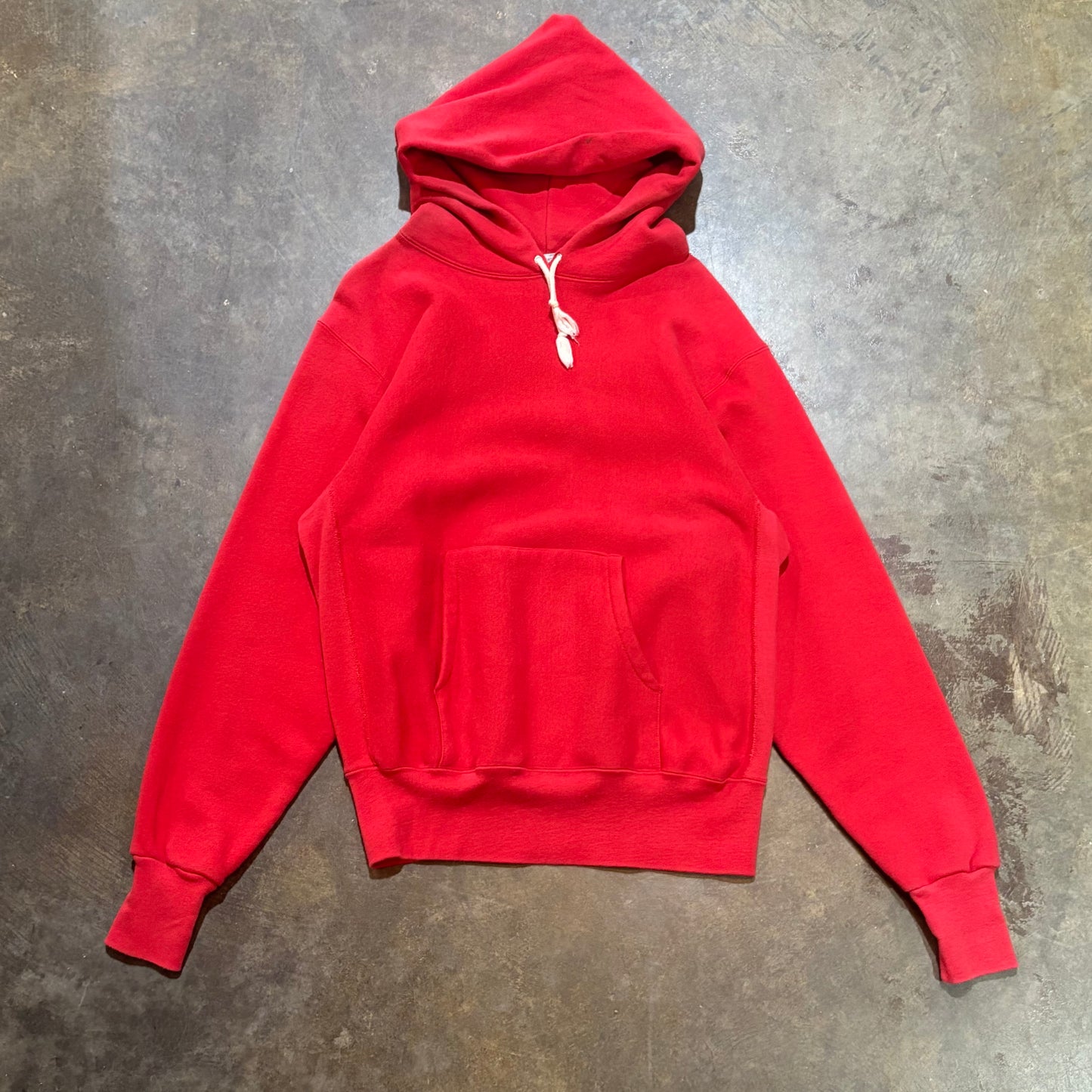 Blank Red Reverse Weave Hoodie