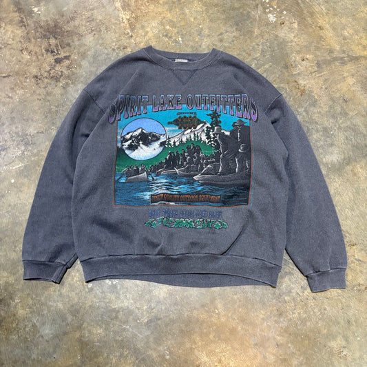 1990s Spirit Lake Outfitters Nature Graphic Sweatshirt (XXL)