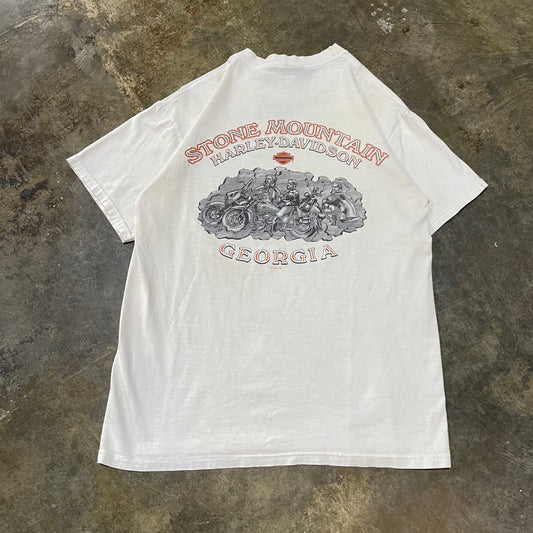 White Harley Davidson Stone Mountain Tee