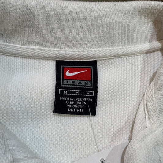 White Auburn Nike Polo W/ Navy & Orange Stripe