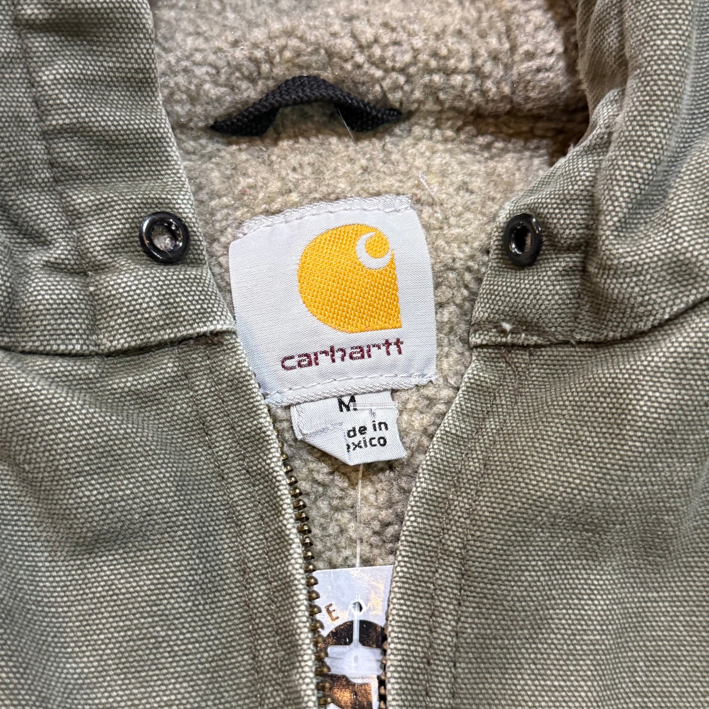 Green Carhartt Hooded Sherpa Lined Jacket1