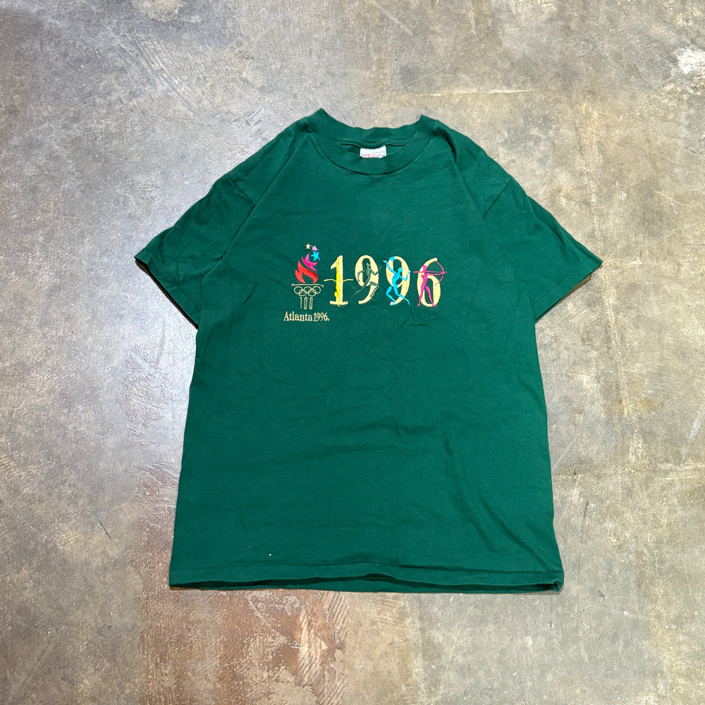 Green Embroidered 1996 Atlanta Olympics Hanes Tee